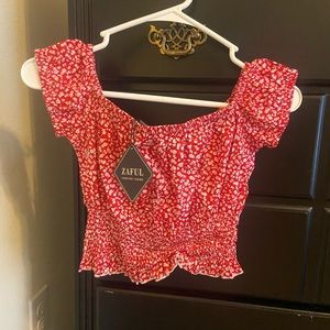 Red Floral Zaful Top